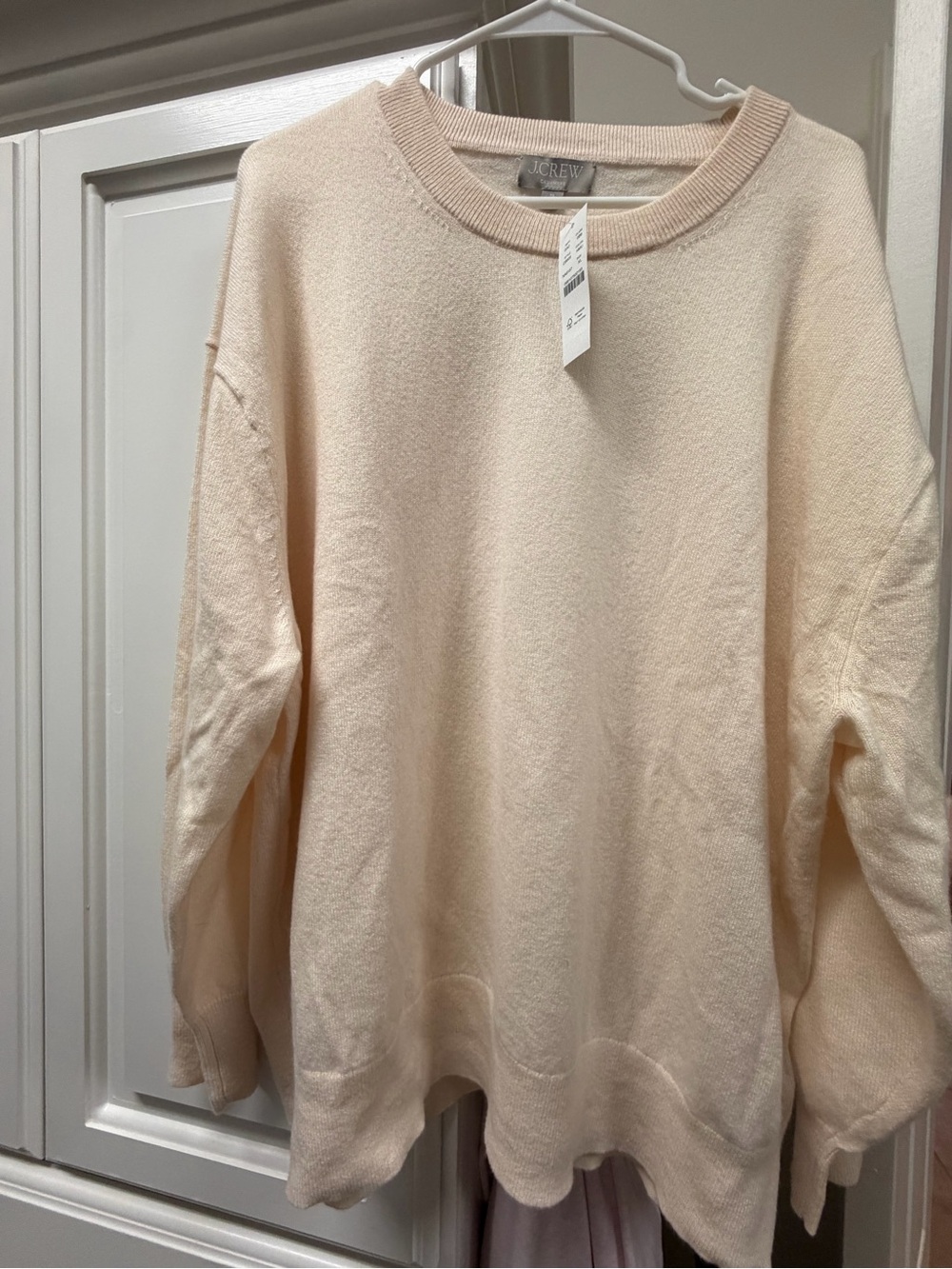 J. Crew Light Cream Cashmere Crewneck Sweater